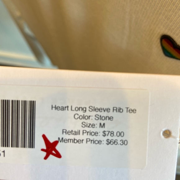 Heart Long Sleeve Rib Tee - Picture 4 of 4